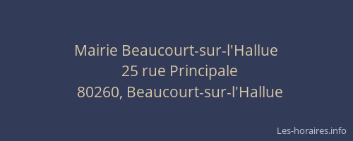 Mairie Beaucourt-sur-l'Hallue