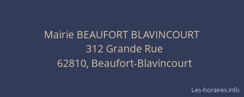 Mairie BEAUFORT BLAVINCOURT