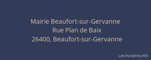 Mairie Beaufort-sur-Gervanne