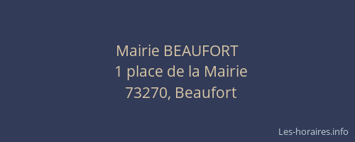 Mairie BEAUFORT