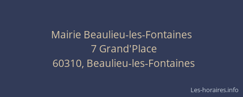 Mairie Beaulieu-les-Fontaines