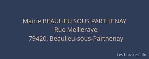 Mairie BEAULIEU SOUS PARTHENAY