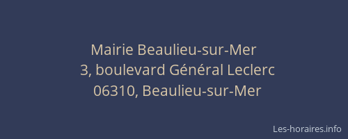 Mairie Beaulieu-sur-Mer