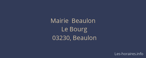 Mairie  Beaulon