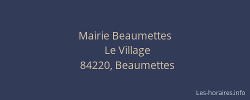 Mairie Beaumettes