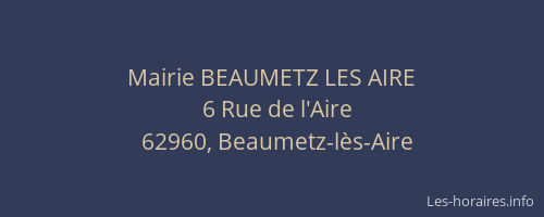 Mairie BEAUMETZ LES AIRE