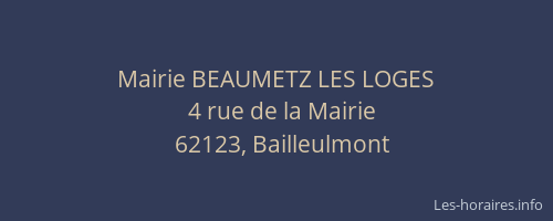 Mairie BEAUMETZ LES LOGES