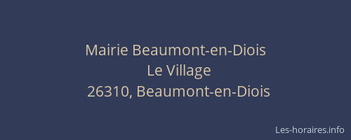 Mairie Beaumont-en-Diois
