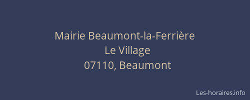Mairie Beaumont-la-Ferrière