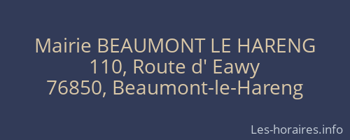 Mairie BEAUMONT LE HARENG