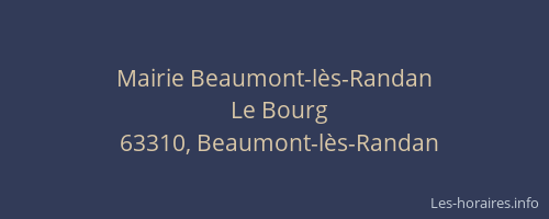 Mairie Beaumont-l&egrave;s-Randan