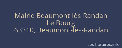 Mairie Beaumont-lès-Randan