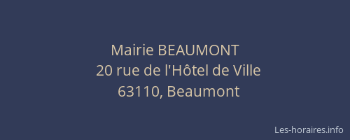 Mairie BEAUMONT