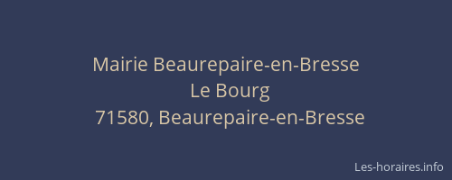 Mairie Beaurepaire-en-Bresse