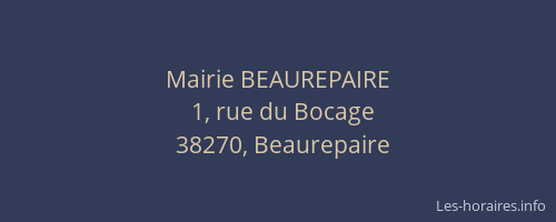Mairie BEAUREPAIRE