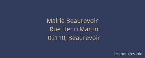 Mairie Beaurevoir