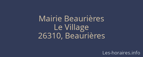 Mairie Beaurières