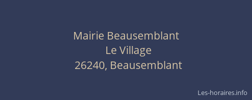 Mairie Beausemblant