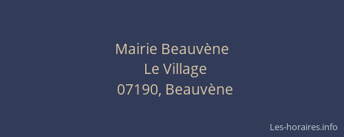 Mairie Beauvène