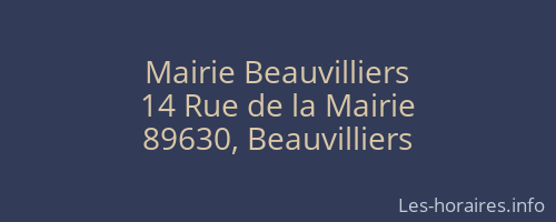 Mairie Beauvilliers