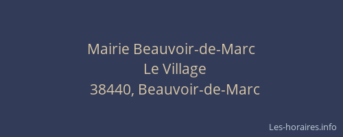 Mairie Beauvoir-de-Marc