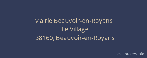 Mairie Beauvoir-en-Royans