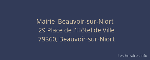 Mairie  Beauvoir-sur-Niort