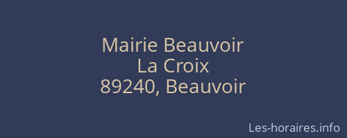 Mairie Beauvoir