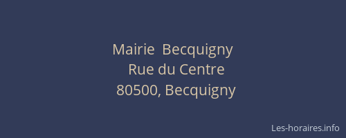 Mairie  Becquigny