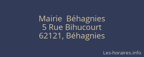 Mairie  Béhagnies
