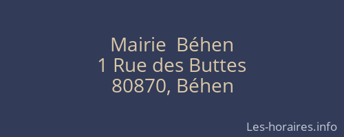 Mairie  Béhen