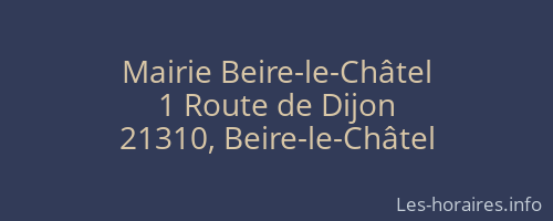 Mairie Beire-le-Châtel