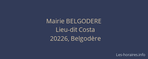 Mairie BELGODERE