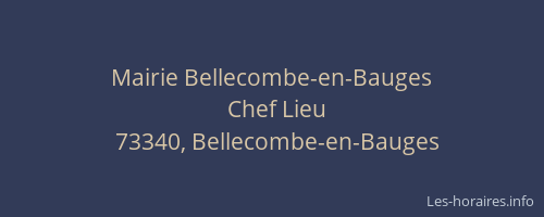 Mairie Bellecombe-en-Bauges