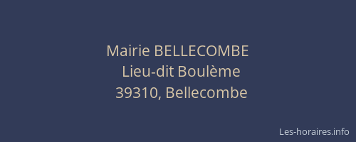 Mairie BELLECOMBE