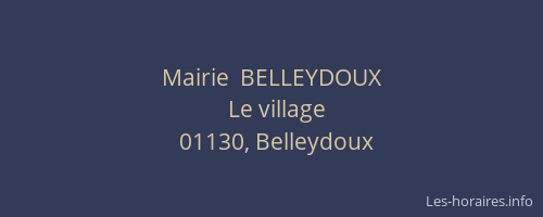 Mairie  BELLEYDOUX