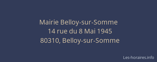 Mairie Belloy-sur-Somme