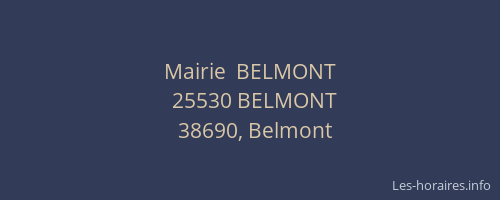 Mairie  BELMONT