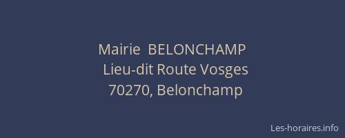 Mairie  BELONCHAMP