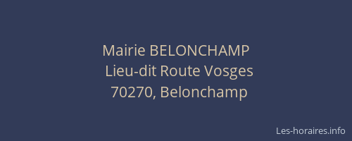 Mairie BELONCHAMP