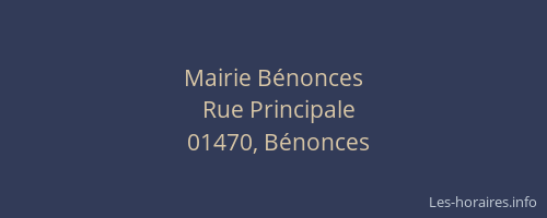 Mairie Bénonces