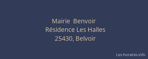 Mairie  Benvoir