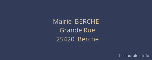 Mairie  BERCHE