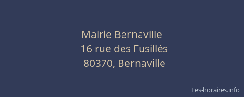 Mairie Bernaville