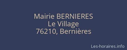 Mairie BERNIERES