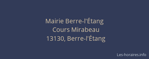 Mairie Berre-l'Étang