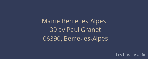 Mairie Berre-les-Alpes