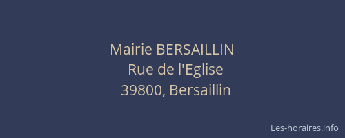 Mairie BERSAILLIN
