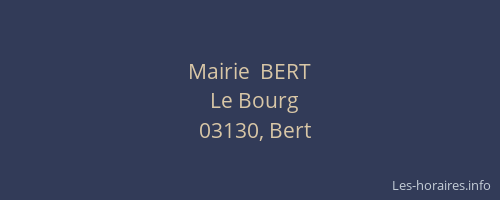 Mairie  BERT