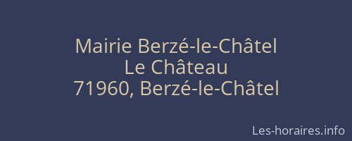Mairie Berzé-le-Châtel